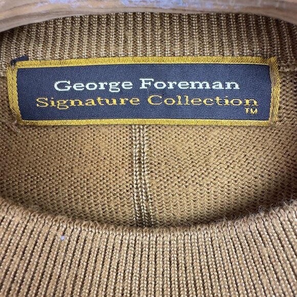 George Foreman Signature Collection Sweater Mens 3XB  Brown Ribbed Crewneck - Picture 4 of 11